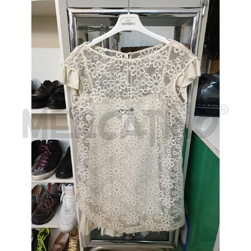 ABITO DONNA BIANCO PANNA CON FIORI RICAMATI MANGANO | Mercatino dell'Usato San  benedetto del tronto 1