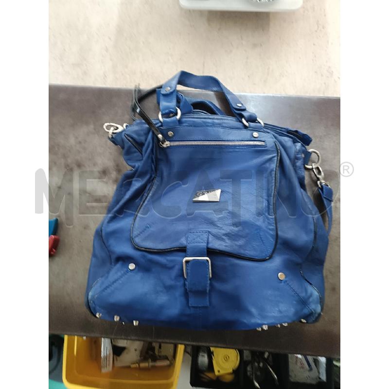 BORSA PELLE BLU OLTREMARE BORDINI NERI CNC | Mercatino dell'Usato San  benedetto del tronto 1