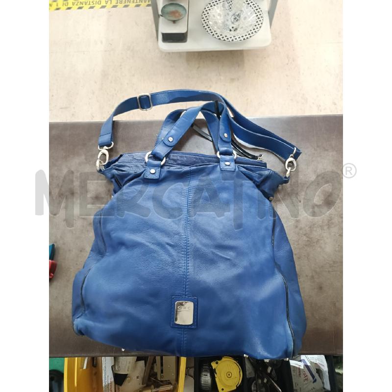BORSA PELLE BLU OLTREMARE BORDINI NERI CNC | Mercatino dell'Usato San  benedetto del tronto 2