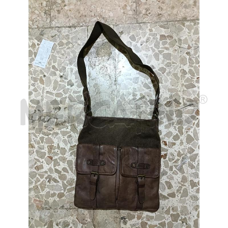 BORSA PELLE E TELA MARRONE EROS | Mercatino dell'Usato San  benedetto del tronto 1