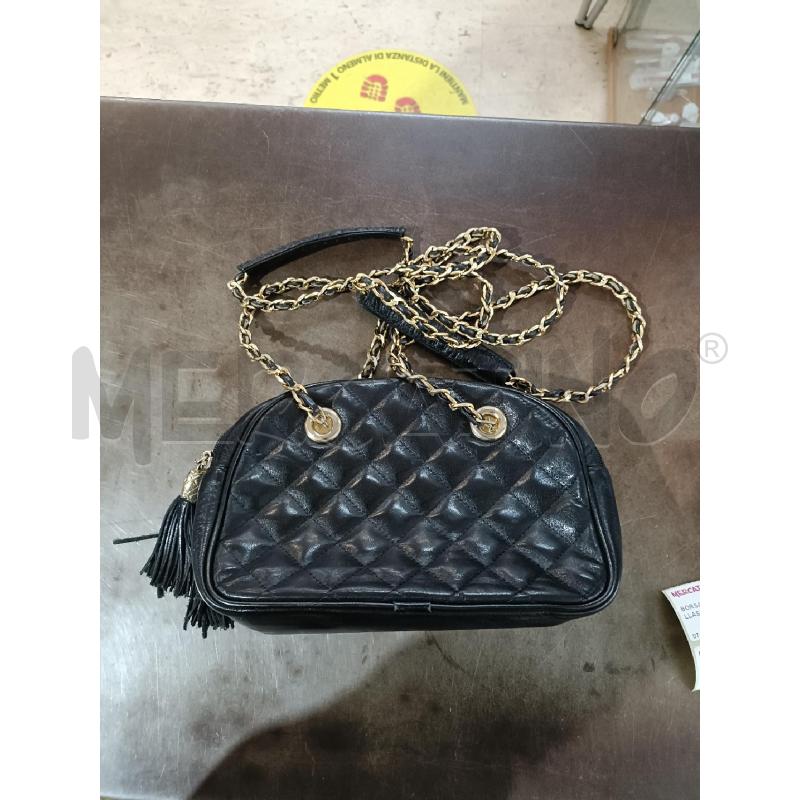 BORSA PELLE NERA MATELLASSE A ROMBI CATENA DORATA | Mercatino dell'Usato San  benedetto del tronto 1