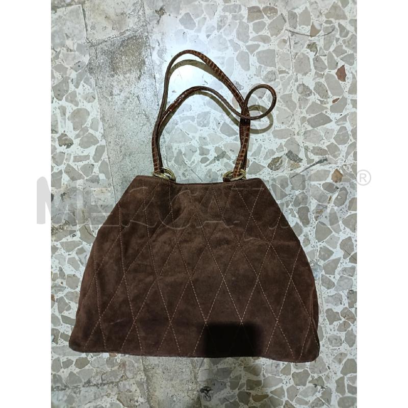 BORSA PELLE SCAMOSCIATA ROMBI MARRONE | Mercatino dell'Usato San  benedetto del tronto 1