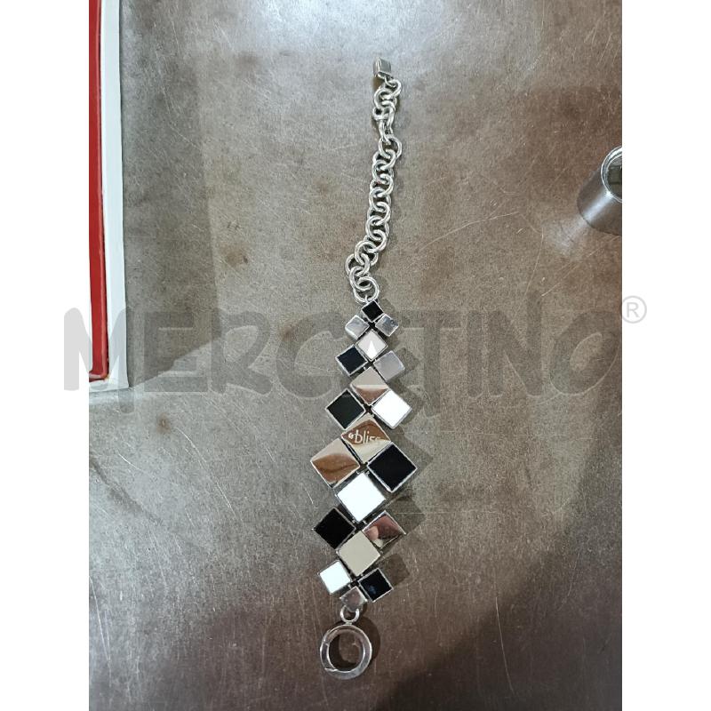 BRACCIALE QUADRATI NERO BIANCO ACCIAIO BLISS | Mercatino dell'Usato San  benedetto del tronto 1