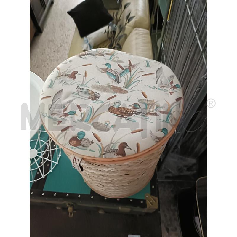 CESTA PORTA BIANCHERIA VIMINI CON UCCELLI | Mercatino dell'Usato San  benedetto del tronto 2