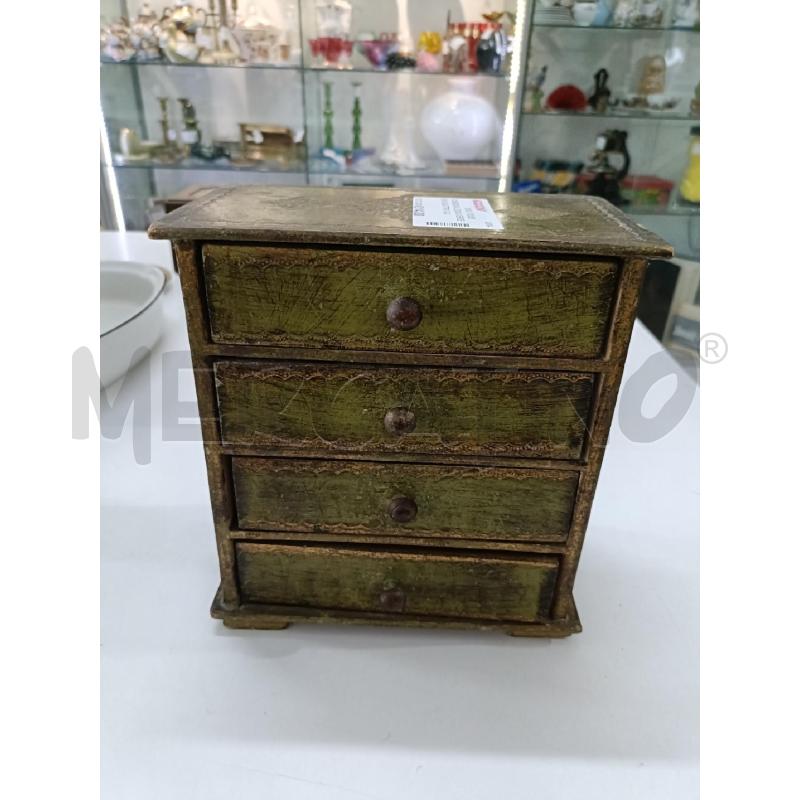 COMODINO LEGNO VERDE MINI QUATTRO CASSETTI | Mercatino dell'Usato San  benedetto del tronto 1