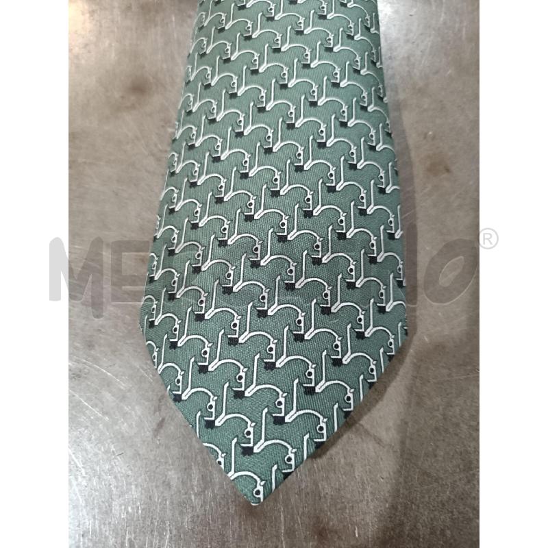CRAVATTA VERDE FANTASIA CAVALLI HERMES  | Mercatino dell'Usato San  benedetto del tronto 2