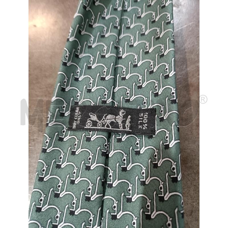 CRAVATTA VERDE FANTASIA CAVALLI HERMES  | Mercatino dell'Usato San  benedetto del tronto 3