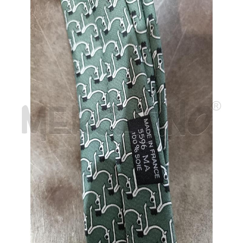 CRAVATTA VERDE FANTASIA CAVALLI HERMES  | Mercatino dell'Usato San  benedetto del tronto 4