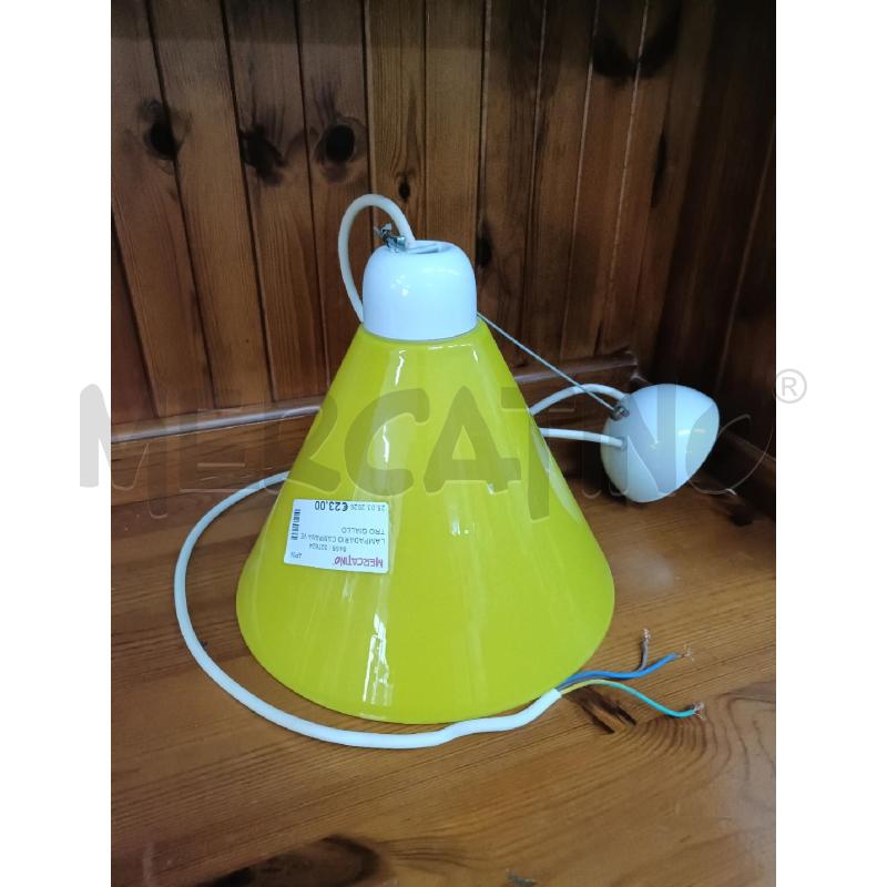 LAMPADARIO CAMPANA VETRO GIALLO | Mercatino dell'Usato San  benedetto del tronto 1