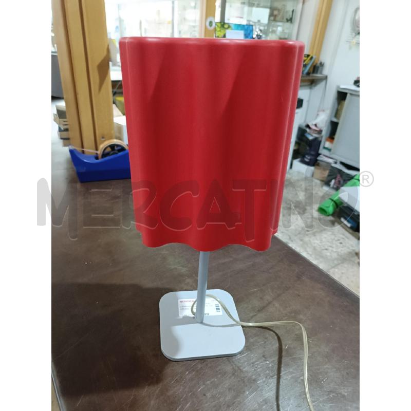 LAMPADA BASE METALLO GRIGIO CAPPELLO PLASTICA ROSSO | Mercatino dell'Usato San  benedetto del tronto 1