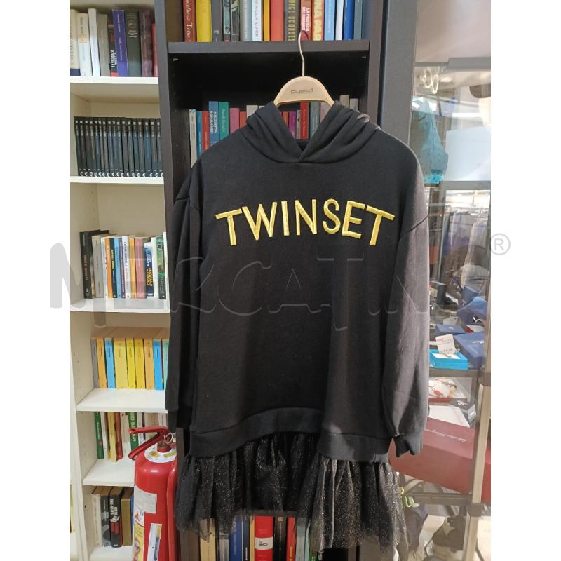 MAGLIA DONNA NERA CON TULLE NERO DORATO TWIN SET | Mercatino dell'Usato San  benedetto del tronto 1