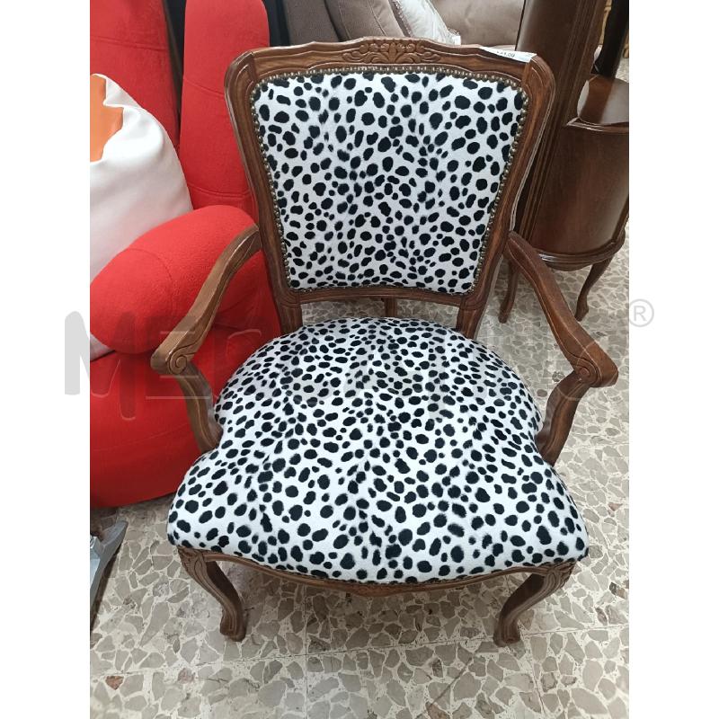 POLTRONCINA LEGNO STOFFA LEOPARADATA BIANCO NERA | Mercatino dell'Usato San  benedetto del tronto 1