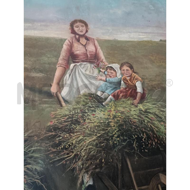 QUADRO PAESAGGIO CAMPAGNA CON DONNE | Mercatino dell'Usato San  benedetto del tronto 3