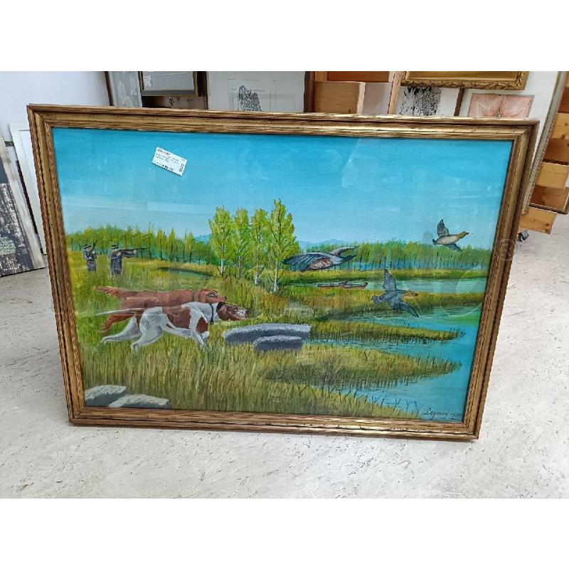QUADRO SCENA DI CACCIA LEGNINI 1989 | Mercatino dell'Usato San  benedetto del tronto 1