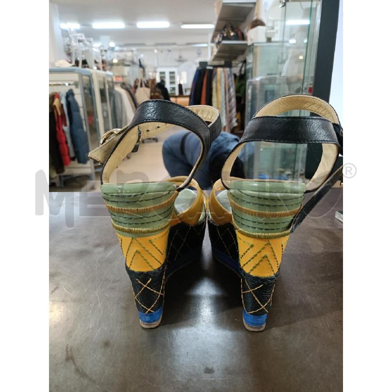 SANDALI DONNA BRACCIALINI FASCE INCROCIATE GIALLO NERO VERDE | Mercatino dell'Usato San  benedetto del tronto 3