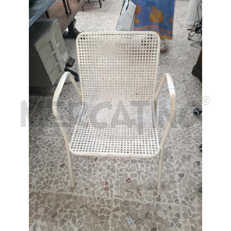 SEDIA DA GIARDINO METALLO BIANCO TRAFORATA | Mercatino dell'Usato San  benedetto del tronto 1