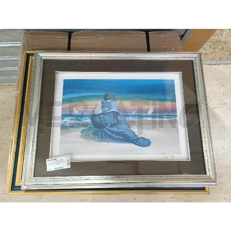 SERIGRAFIA PIRO DONNA IN ATTESA CORNICE GRIGIA | Mercatino dell'Usato San  benedetto del tronto 1