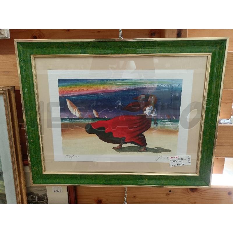 SERIGRAFIA PIRO DONNA VESTITO ROSSO SULLA SPIAGGIA | Mercatino dell'Usato San  benedetto del tronto 1