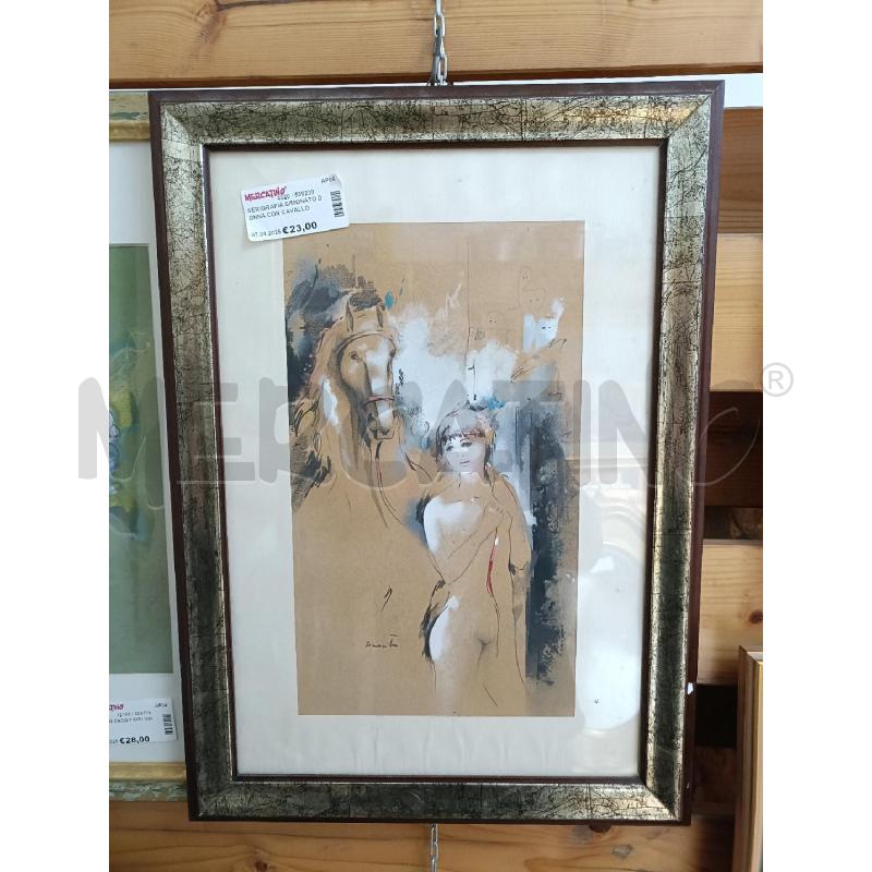 SERIGRAFIA SIMONATO DONNA CON CAVALLO | Mercatino dell'Usato San  benedetto del tronto 1
