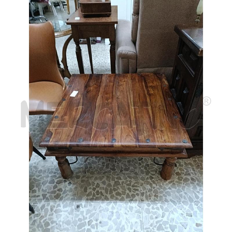 TAVOLINO LEGNO QUADRATO ETNICO CON BORCHIE | Mercatino dell'Usato San  benedetto del tronto 1