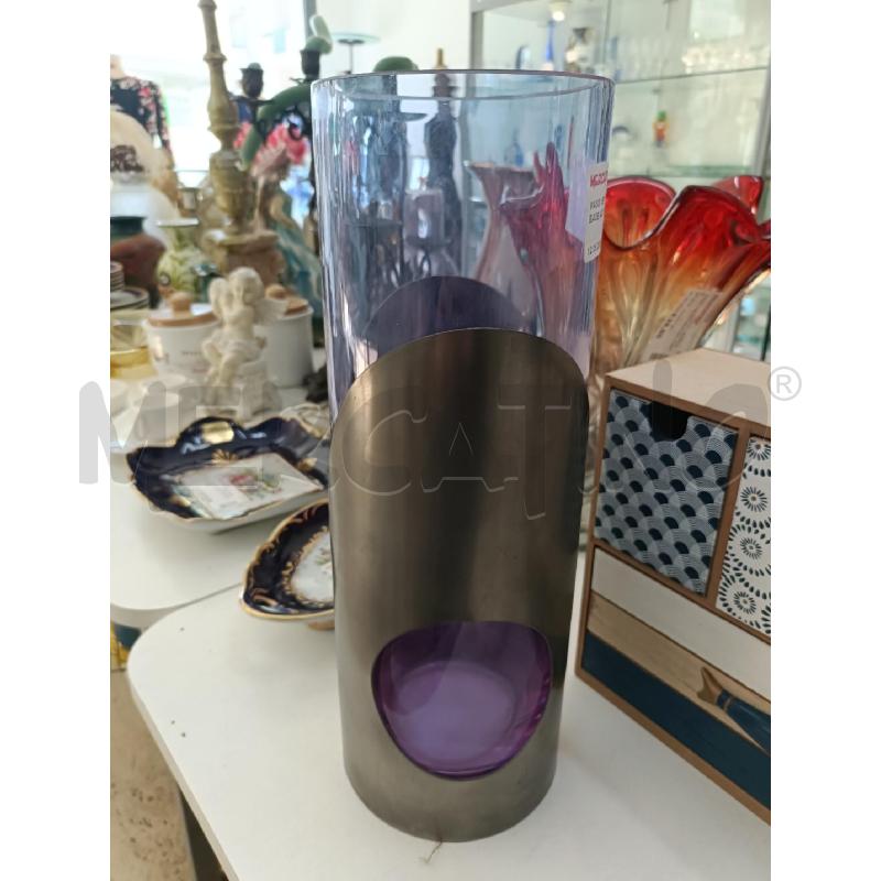 VASO VETRO VIOLA CON BASE ACCIAIO | Mercatino dell'Usato San  benedetto del tronto 1