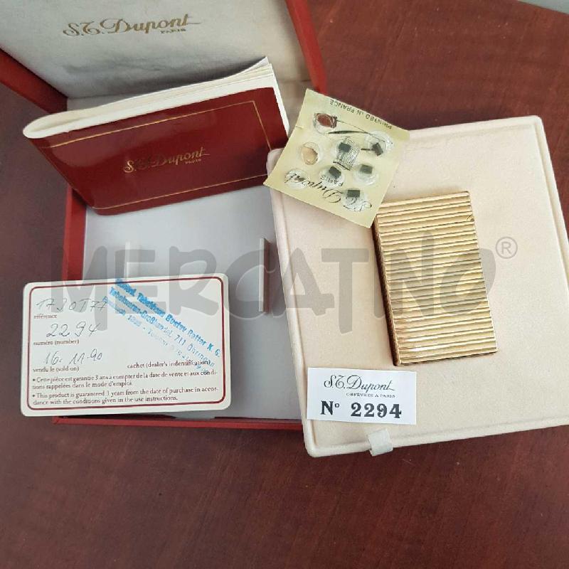ACCENDINO DUPONT DORATO+SCATOLA+ACCESSORI | Mercatino dell'Usato L'aquila - loc. vetoio 4