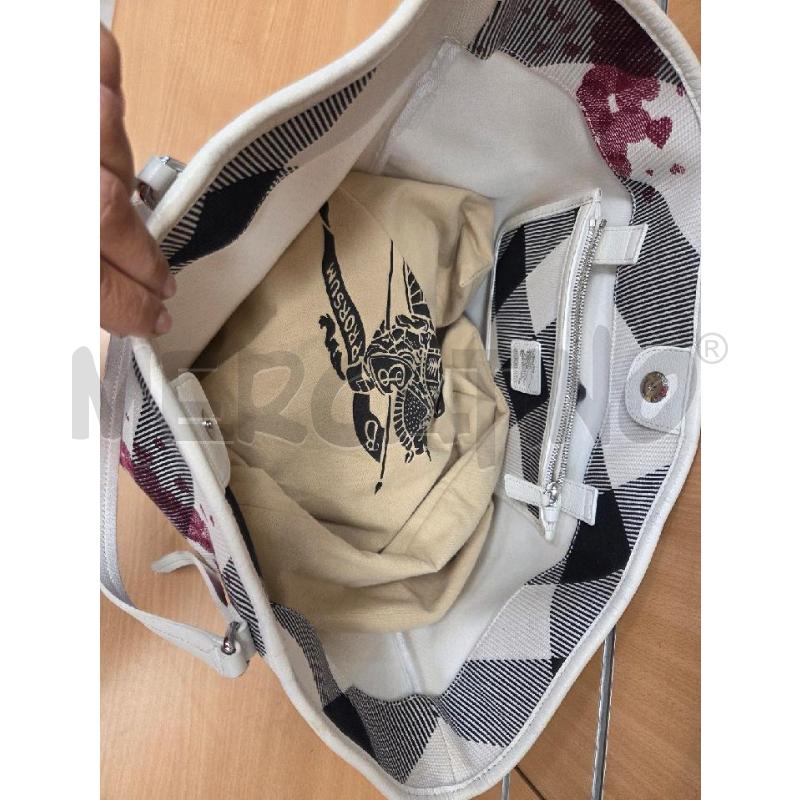 BORSA DONNA BURBERRU IN TELA COLORATA E PANNA | Mercatino dell'Usato L'aquila - loc. vetoio 4