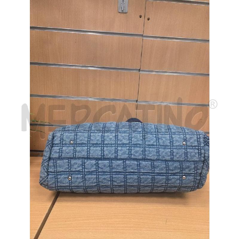 BORSA DONNA GUESS TRAPUNTATA DENIM JEANS CON MANICI  | Mercatino dell'Usato L'aquila - loc. vetoio 4