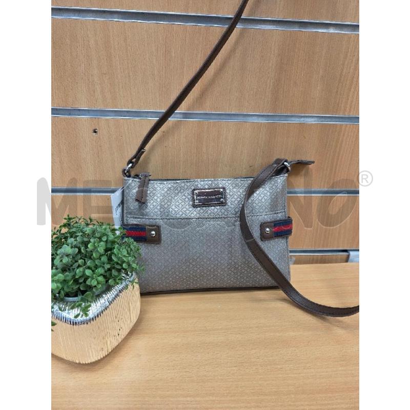 BORSA DONNA HILFIGHER   BEIGE  PICCINA  TELATA LOGHI  | Mercatino dell'Usato L'aquila - loc. vetoio 1