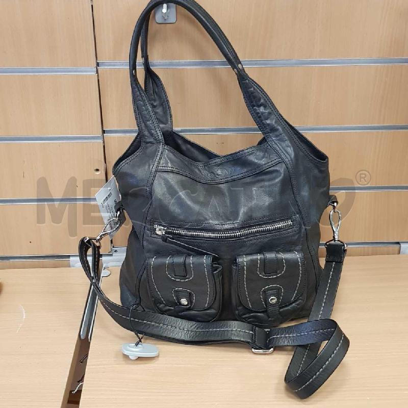 BORSA DONNA PELLE HOGAN CON TASCHE CUCITURE BIANCHE  | Mercatino dell'Usato L'aquila - loc. vetoio 2