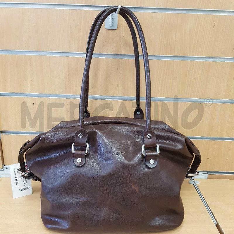 BORSA DONNA PELLE NANNINI CON FIBBIE LATERALI E MANICI  | Mercatino dell'Usato L'aquila - loc. vetoio 1