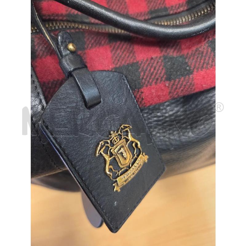 BORSA DONNA PELLE TRUSSARDI PELLE E SCCHI ROSSI ENERI | Mercatino dell'Usato L'aquila - loc. vetoio 4