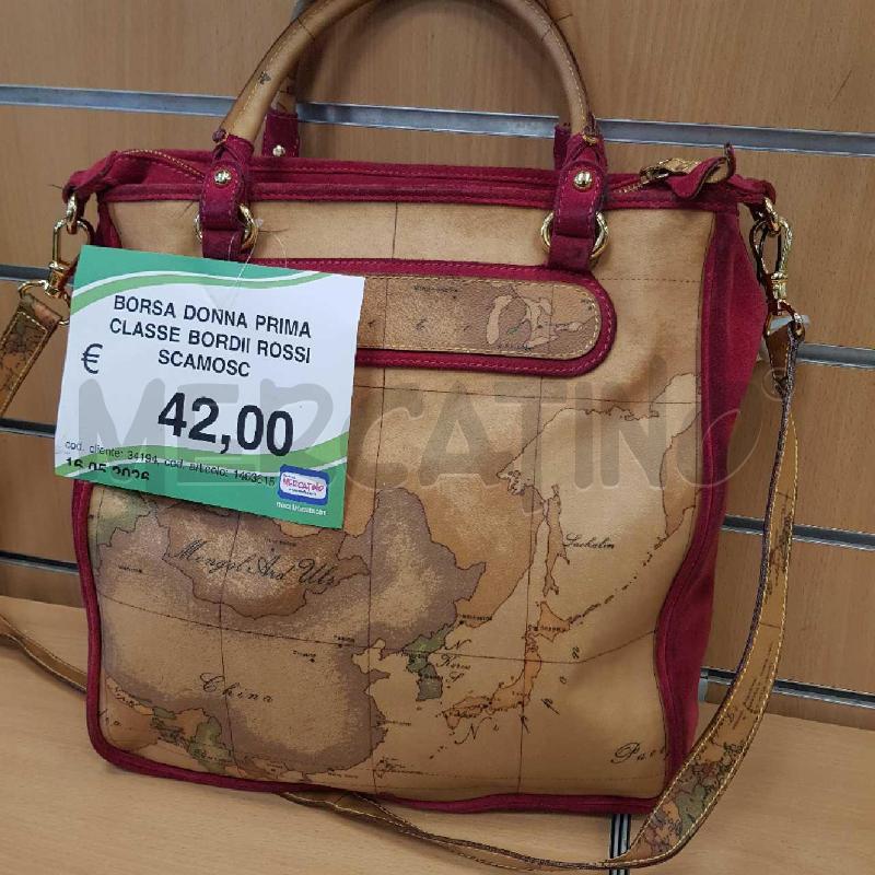 BORSA DONNA PRIMA  CLASSE  BORDII ROSSI  SCAMOSC | Mercatino dell'Usato L'aquila - loc. vetoio 1