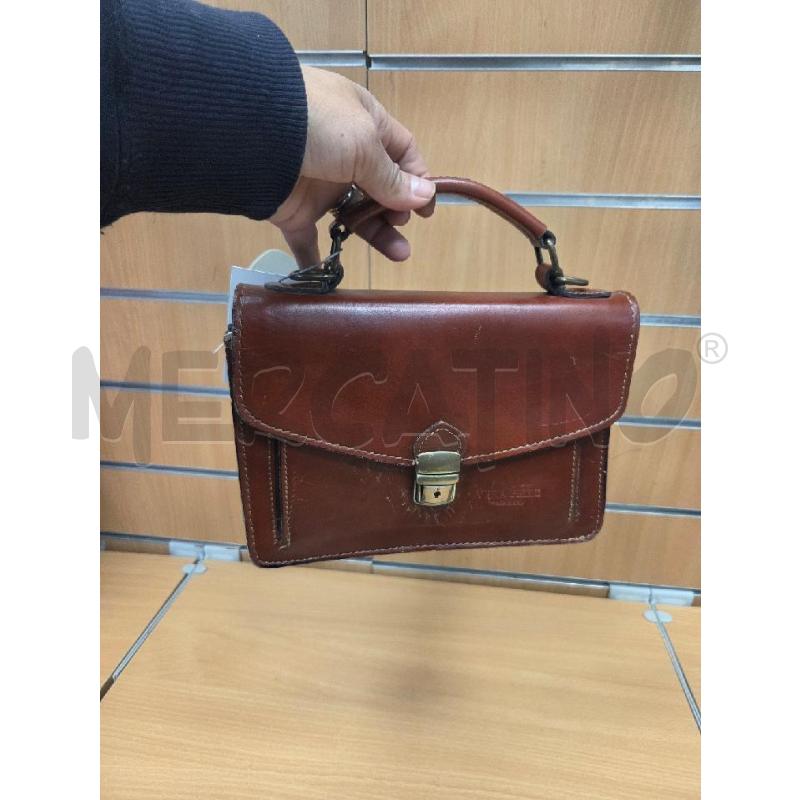 BORSA PELLE MARRONE  BUSTA A FISARMONICA   | Mercatino dell'Usato L'aquila - loc. vetoio 1