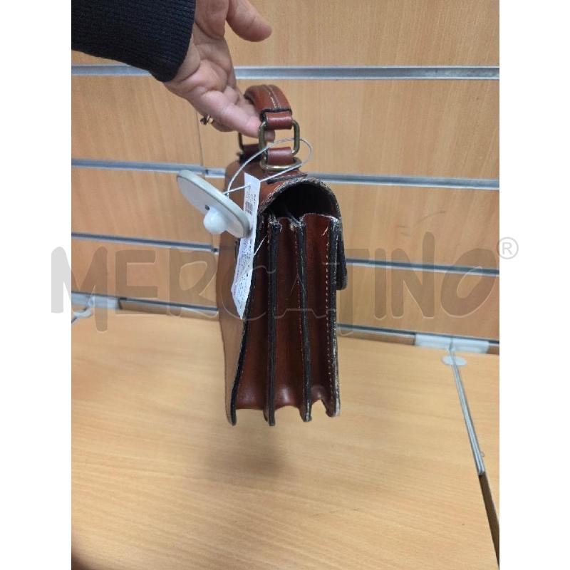 BORSA PELLE MARRONE  BUSTA A FISARMONICA   | Mercatino dell'Usato L'aquila - loc. vetoio 2