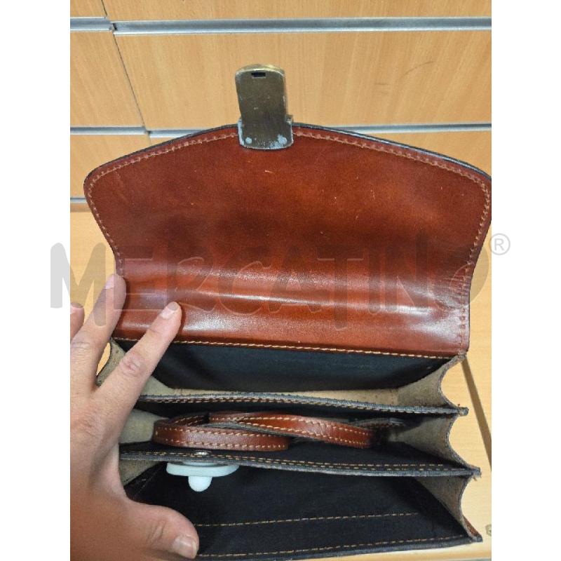 BORSA PELLE MARRONE  BUSTA A FISARMONICA   | Mercatino dell'Usato L'aquila - loc. vetoio 4