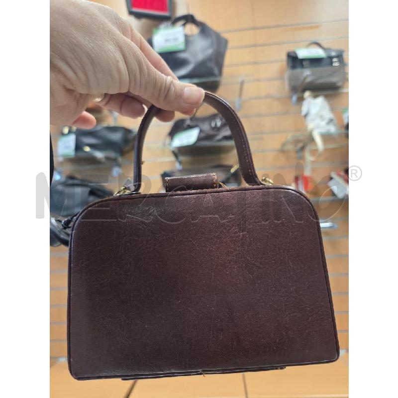 BORSA PELLE VINTAGE MARRONE  PICCINA   | Mercatino dell'Usato L'aquila - loc. vetoio 1