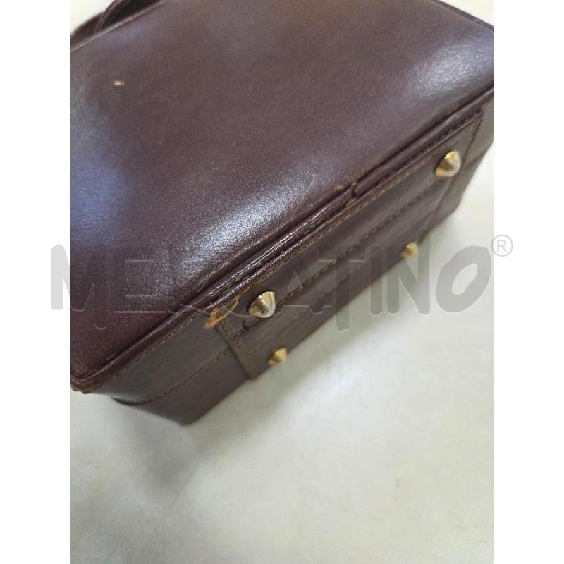 BORSA PELLE VINTAGE MARRONE  PICCINA   | Mercatino dell'Usato L'aquila - loc. vetoio 4