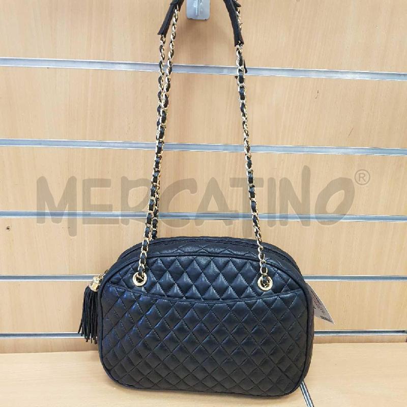 BORSA PELLE  NERA TRAPUNTATA LONEMME   | Mercatino dell'Usato L'aquila - loc. vetoio 1
