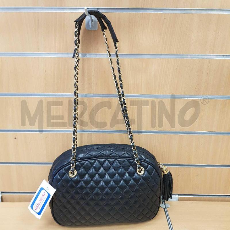 BORSA PELLE  NERA TRAPUNTATA LONEMME   | Mercatino dell'Usato L'aquila - loc. vetoio 2