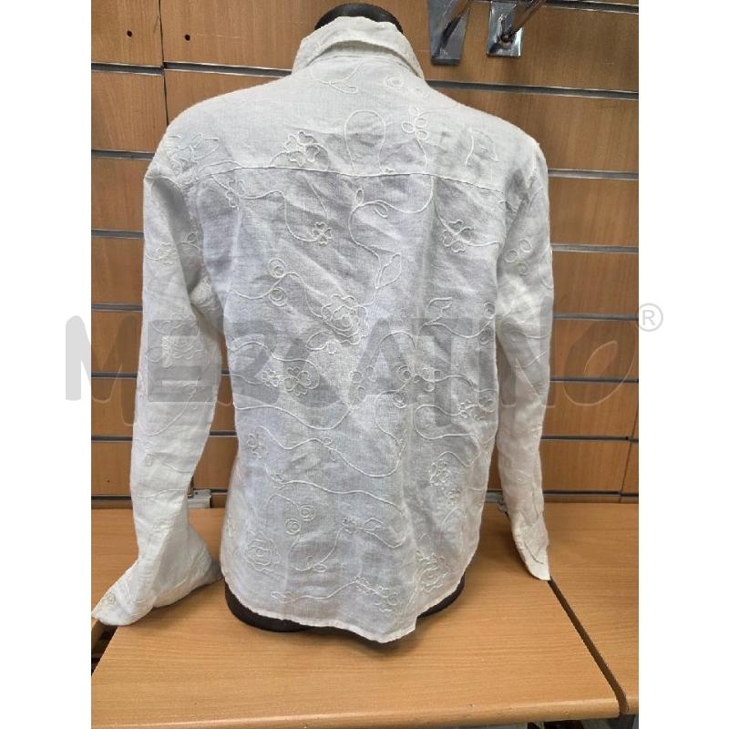 CAMICIA DONNA DEG LINO BIANCO E RICAMI  | Mercatino dell'Usato L'aquila - loc. vetoio 2