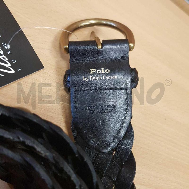 CINTURA DONNA RALPH LAUREN TRECCIA NERA   | Mercatino dell'Usato L'aquila - loc. vetoio 2