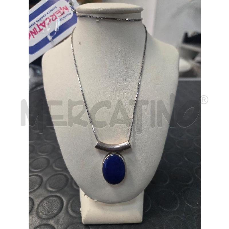 COLLANA ARG CON CENTRALE BLU  | Mercatino dell'Usato L'aquila - loc. vetoio 1