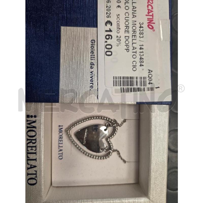 COLLANA MORELLATO CIONDOLO CUORE DOPPIO  | Mercatino dell'Usato L'aquila - loc. vetoio 1