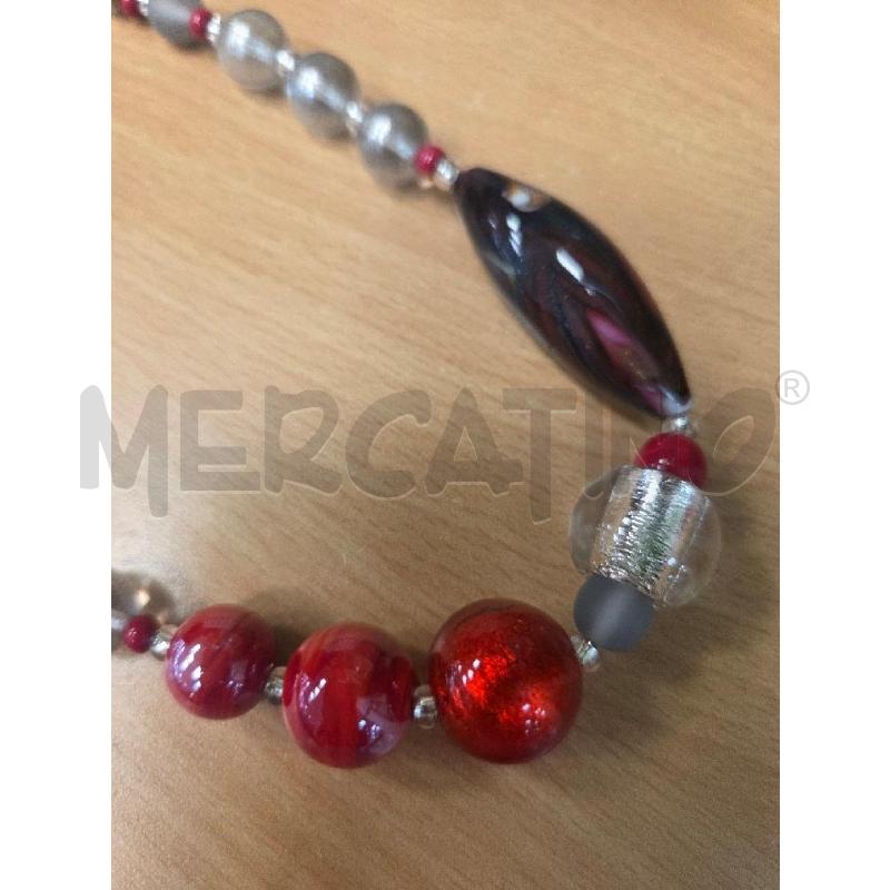 COLLANA MURRINA  ROSSA E TRASP   | Mercatino dell'Usato L'aquila - loc. vetoio 2