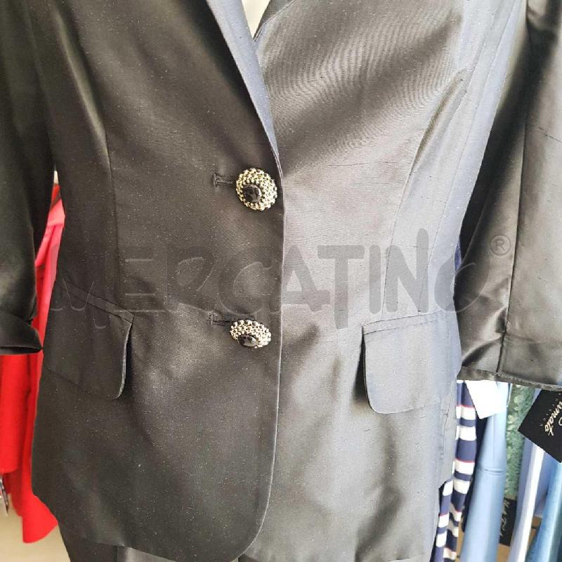 COMPLETO DONNA L.SPAGNOLI  IN SETAB   NERO  GIACCA E PANT   | Mercatino dell'Usato L'aquila - loc. vetoio 2
