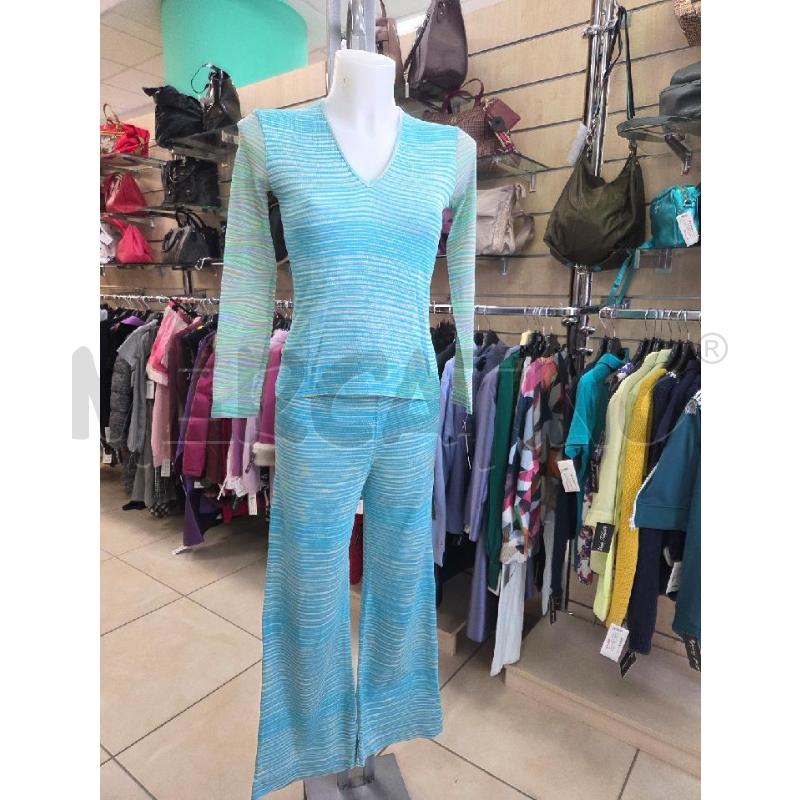 COMPLETO DONNA MISSONI CELESTE RIGHE GIALLINE INM EZZO | Mercatino dell'Usato L'aquila - loc. vetoio 1