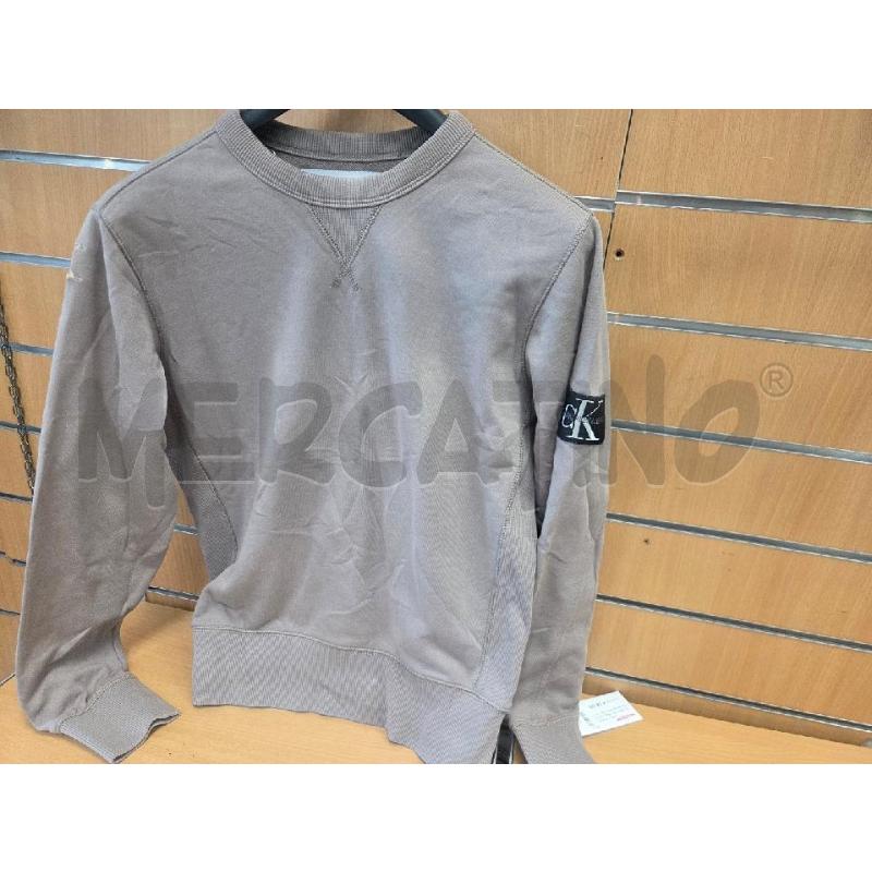 FELPA TORTORA CALVIN KLEIN JEANS CON STEMMA NERO BRACCIO | Mercatino dell'Usato L'aquila - loc. vetoio 1
