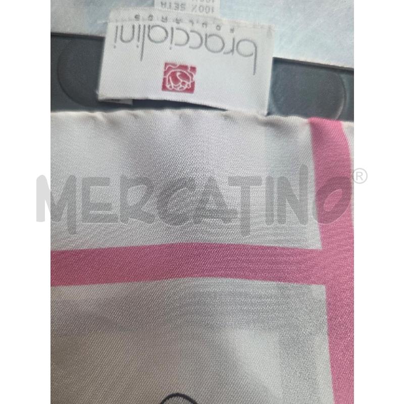 FOULARD BRACCIALINI SETA FONDO BIANCO CON DISEGNI  | Mercatino dell'Usato L'aquila - loc. vetoio 2