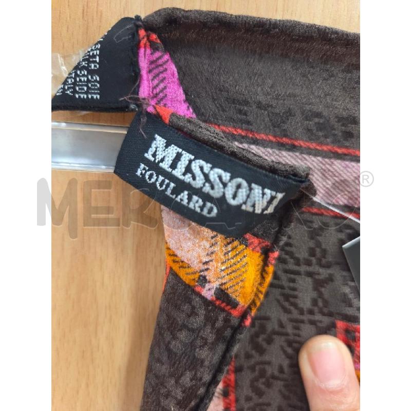 FOULARD MISSONI MARRONE  SCOZZESE  E ROSA SETA   | Mercatino dell'Usato L'aquila - loc. vetoio 2